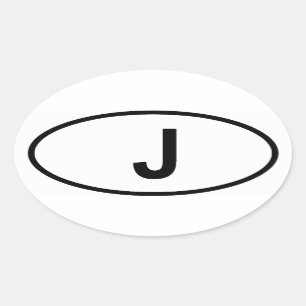 Pegatina Ovalada Japón "J"