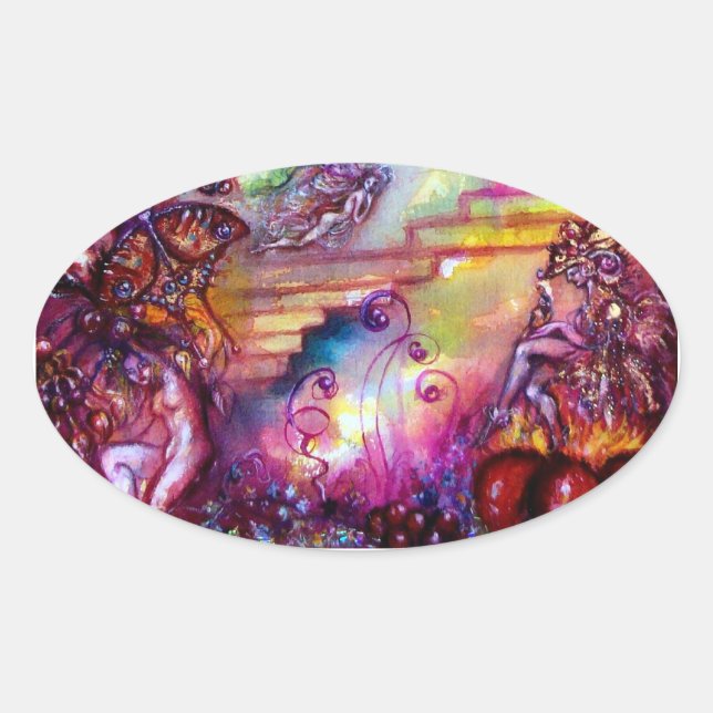 PEGATINA OVALADA JARDÍN DE LAS SOMBRAS PERDIDAS / ESCALONES MÍSTICA (Anverso)