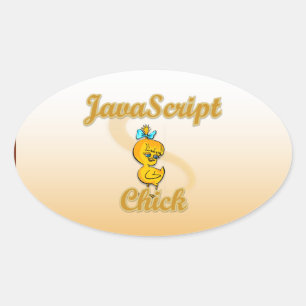 Pegatina Ovalada Javascript Chick