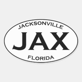 Pegatina Ovalada JAX - Jacksonville Florida
