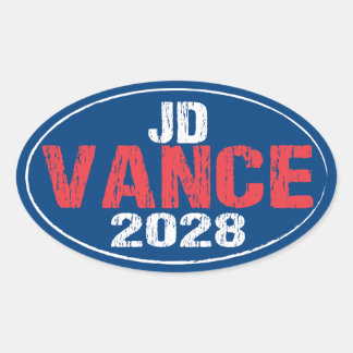 Pegatina Ovalada JD Vance 2028 (des)