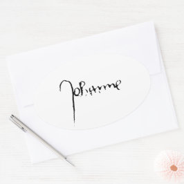 Pegatina Ovalada Jeanne d'Arc Saint Joan Heilige Johanna Signature