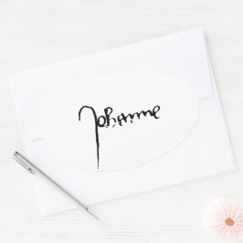 Pegatina Ovalada Jeanne d'Arc Saint Joan Heilige Johanna Signature