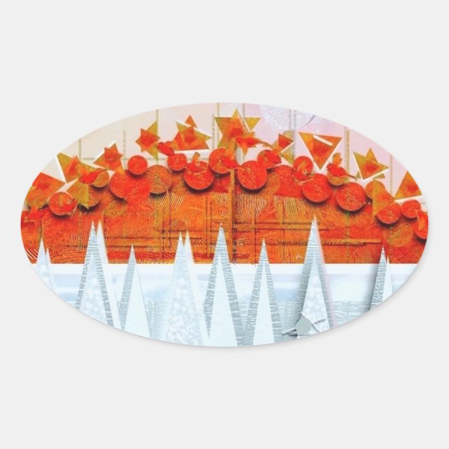 Pegatina Ovalada JESSICA ANNE FRANK "WINTER" Sticker (Anverso)