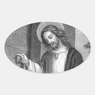 Pegatina Ovalada Jesucristo