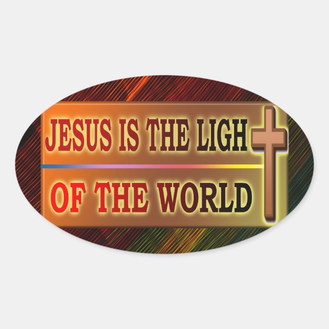 PEGATINA OVALADA JESÚS ES LA LUZ (Anverso)