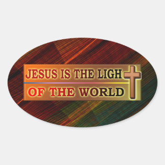 PEGATINA OVALADA JESÚS ES LA LUZ