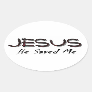 Pegatina Ovalada Jesús me salvó