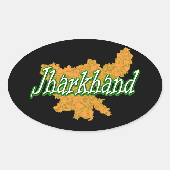Pegatina Ovalada Jharkhand (Anverso)