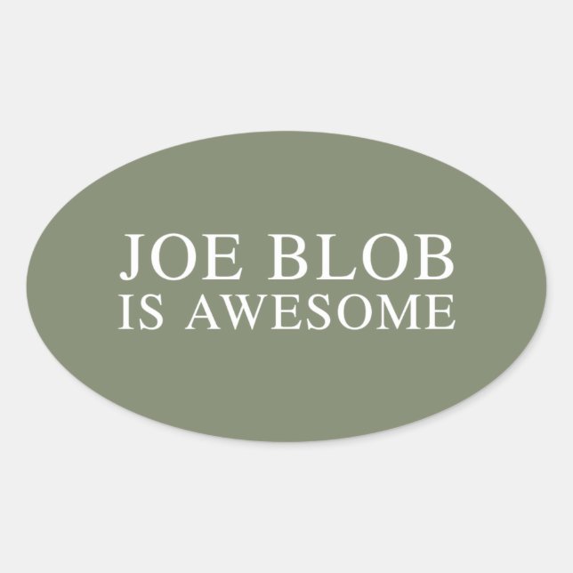 PEGATINA OVALADA JOE BLOB ES INCREÍBLE (Anverso)