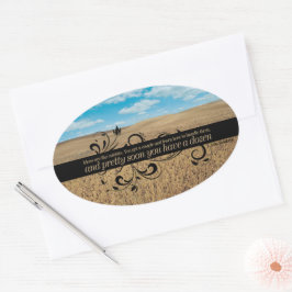 Pegatina Ovalada John Steinbeck Cita Inspiradora "Ideas"