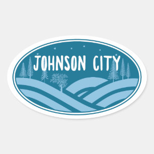 Pegatina Ovalada Johnson City Tennessee al aire libre