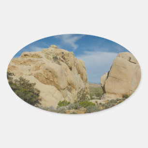 Pegatina Ovalada Jumbo Rocks en el Parque Nacional Joshua Tree