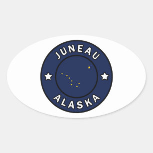 Pegatina Ovalada Juneau Alaska