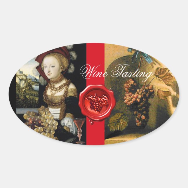 PEGATINA OVALADA JUNTA DE CERRADURA DE VINEYARD ANTIGUA DE VINEYARD (Anverso)