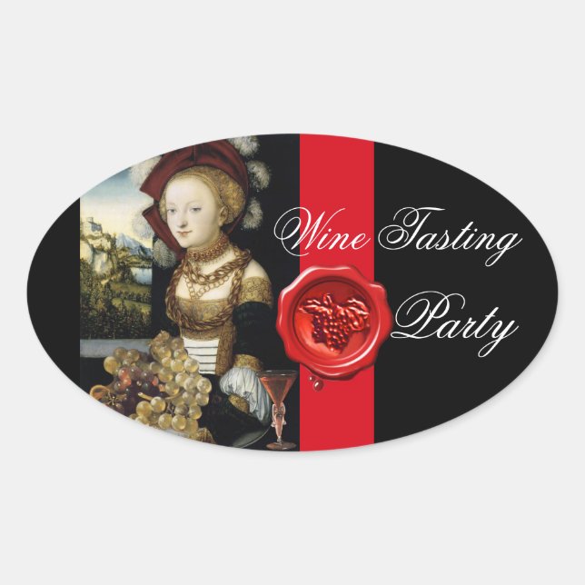 PEGATINA OVALADA JUNTA DE CERRADURA DE VINEYARD ANTIGUA DE VINEYARD (Anverso)