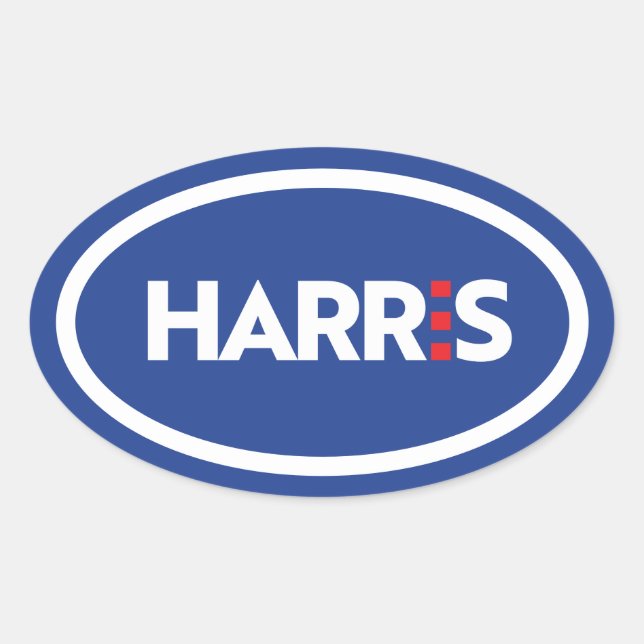 Pegatina Ovalada Kamala Harris (Anverso)