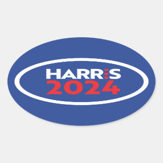 Pegatina Ovalada Kamala Harris 2024