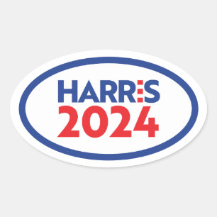 Pegatina Ovalada Kamala Harris 2024