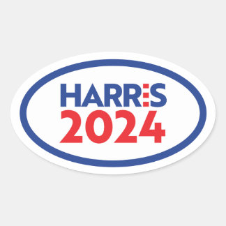 Pegatina Ovalada Kamala Harris 2024