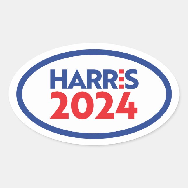 Pegatina Ovalada Kamala Harris 2024 (Anverso)