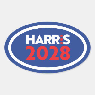 Pegatina Ovalada Kamala Harris 2028