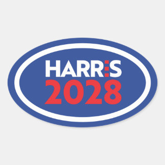 Pegatina Ovalada Kamala Harris 2028