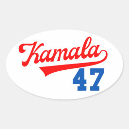 Pegatina Ovalada Kamala Harris 47° - Presidente 47°