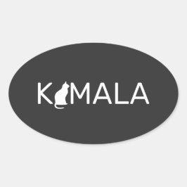 Pegatina Ovalada Kamala Harris Cat Lady, gatitas damas aman Kamala