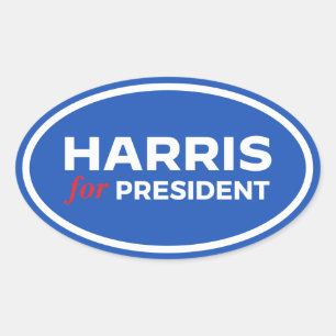 Pegatina Ovalada Kamala Harris por el presidente