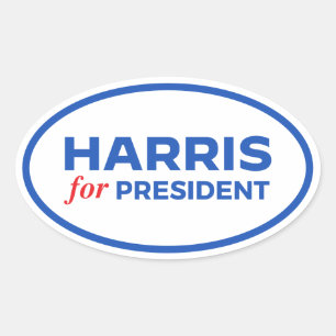 Pegatina Ovalada Kamala Harris por el presidente