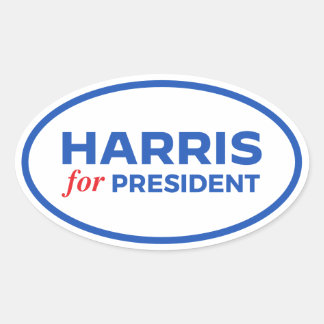 Pegatina Ovalada Kamala Harris por el presidente