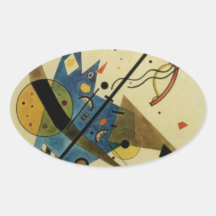 Pegatina Ovalada Kandinsky Abstract Circles Shapes