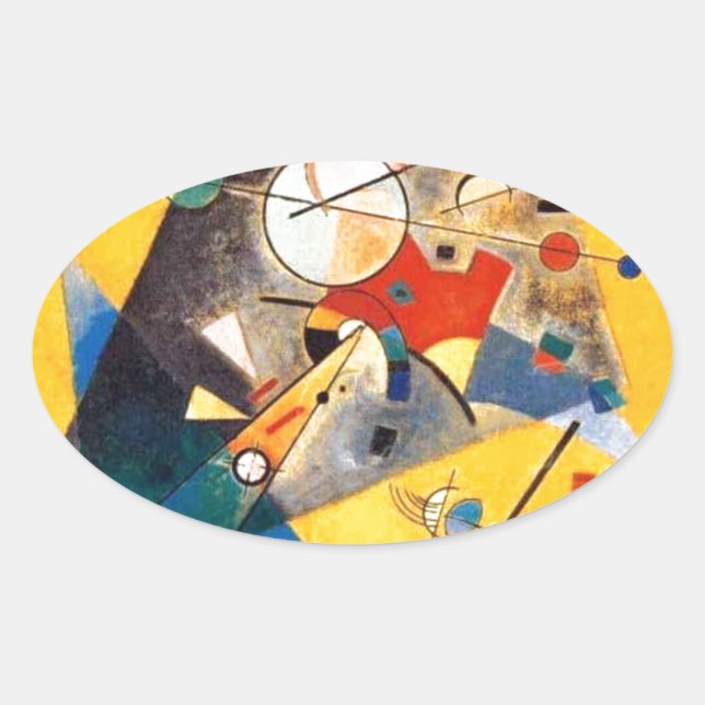 Pegatina Ovalada Kandinsky Armonía silenciosa Resumen Arte (Anverso)
