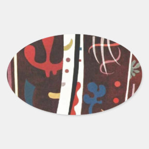 Pegatina Ovalada Kandinsky Brown con Suplemento Resumen