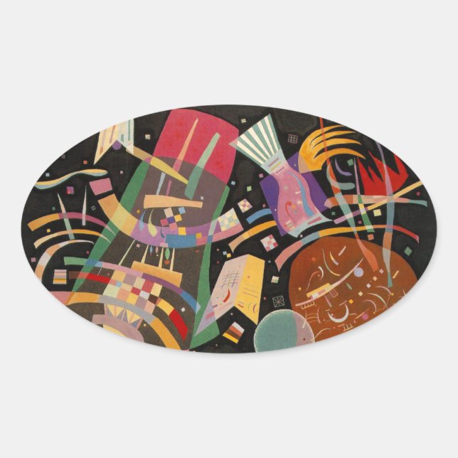 Pegatina Ovalada Kandinsky Composition X Resumen Material gráfico (Anverso)