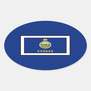 Pegatina Ovalada Kansas