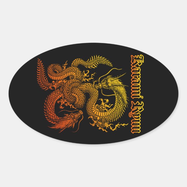 Pegatina Ovalada Karami Ryuu 1a (Anverso)