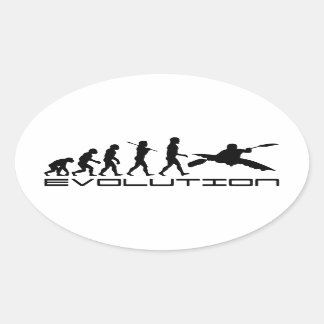 Pegatina Ovalada Kayak Kayaking Water Sport Evolution Art