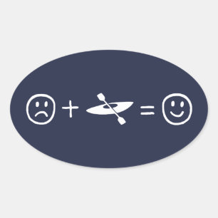 Pegatina Ovalada Kayaking te hace feliz