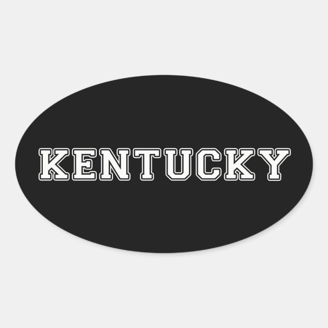 Pegatina Ovalada Kentucky (Anverso)