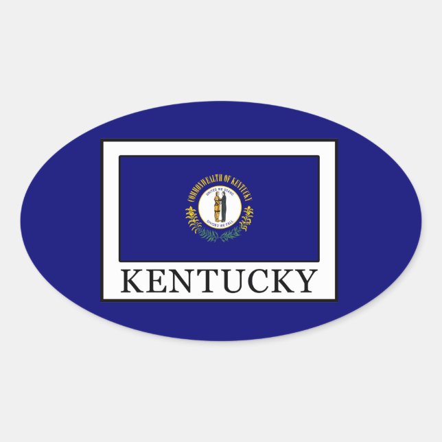 Pegatina Ovalada Kentucky (Anverso)
