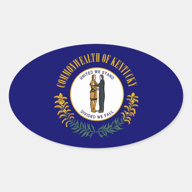 Pegatina Ovalada Kentucky (Anverso)