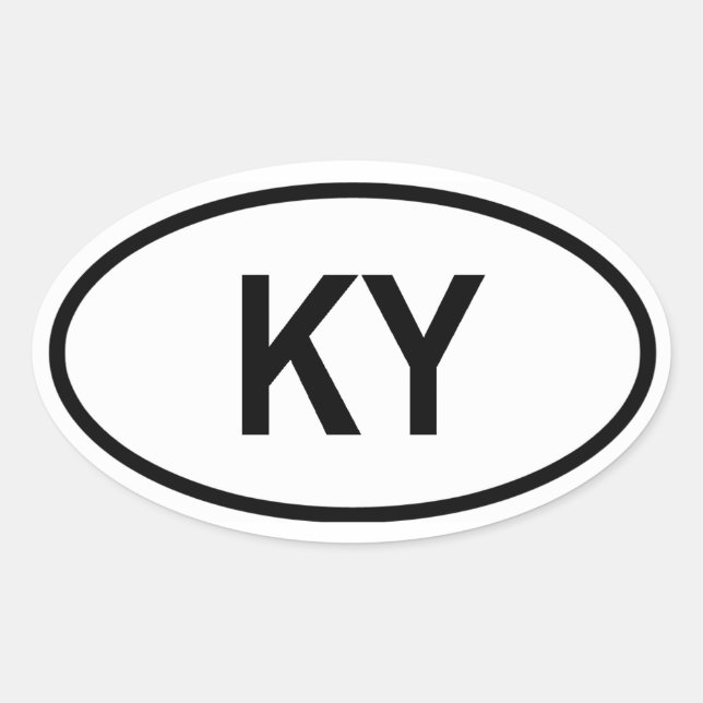 Pegatina Ovalada Kentucky "KY" (Anverso)