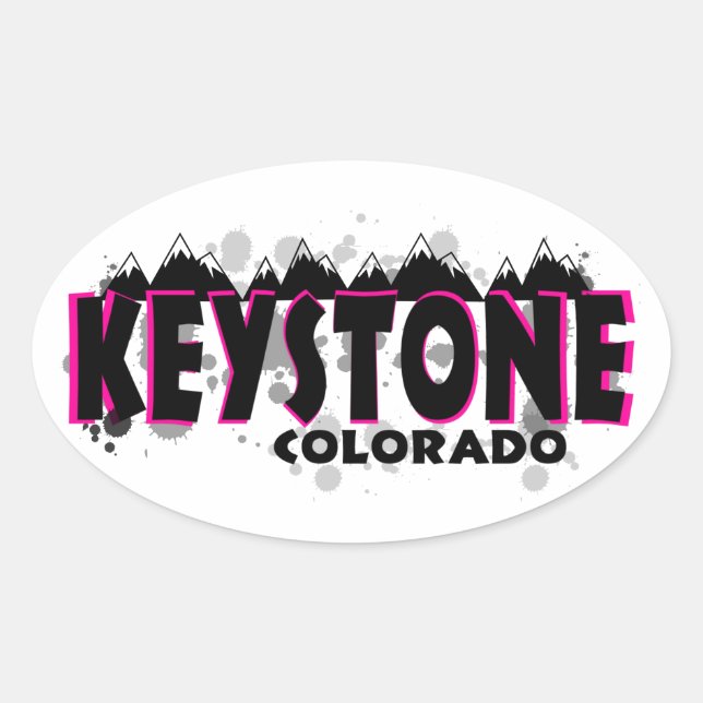 Pegatina Ovalada Keystone Colorado (Anverso)
