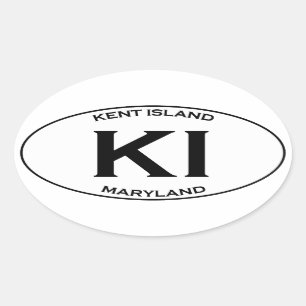 Pegatina Ovalada KI - Isla Maryland de Kent