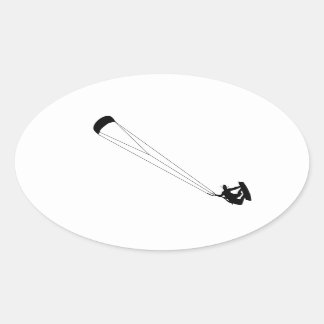 Pegatina Ovalada Kite Surfing Cowboy
