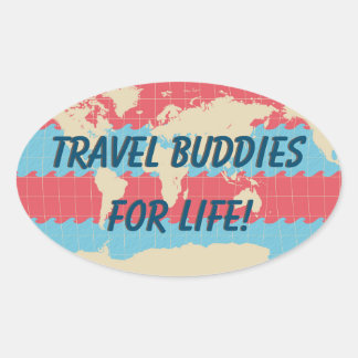 Pegatina Ovalada Kleurrijke Koffer Sticker