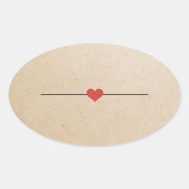 Pegatina Ovalada Kraft en blanco