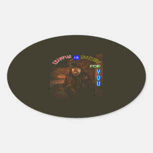 Pegatina Ovalada Krampus Te Espera Diciembre Krampusnacht